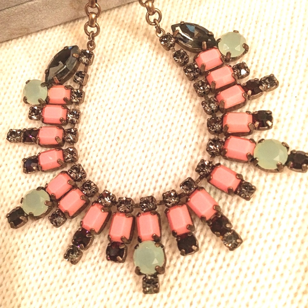 J. Crew Crystal and Enamel Vintage Necklace - Picture 2 of 7
